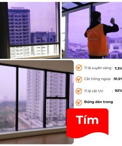Phim Dán Kính Cách Nhiệt Phản Quang Cao Cấp Màu Tím