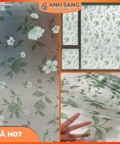Decal Dán Kính Hoa Văn Mã H07: Sắc Màu Tự Nhiên Của Cúc Trắng Lá Xanh Cho Không Gian Tươi Mới