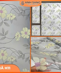 Decal Dán Kính Hoa Văn Mã H11: Sắc Xuân Rạng Rỡ Với Họa Tiết Mai Vàng May Mắn