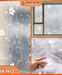 Decal Dán Kính Hoa Văn Mã H12: Vẻ Đẹp Mềm Mại Của Hoa Dây Leo Trắng Cho Không Gian Sang Trọng