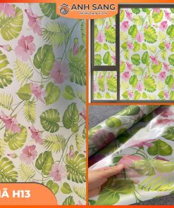 Decal Dán Kính Hoa Văn Mã H13: Mang Thiên Nhiên Vào Nhà Với Họa Tiết Lá Trầu Bà Lá Xẻ (Monstera)