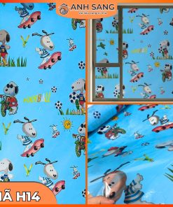 Decal Dán Kính Hoa Văn Mã H14: Không Gian Vui Nhộn Với Họa Tiết Chó Cún Dễ Thương