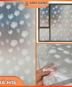 Decal Dán Kính Hoa Văn Mã H16: Vẻ Đẹp Lãng Mạn Của Bồ Công Anh Trắng Cho Không Gian Bình Yên