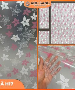 Decal Dán Kính Hoa Văn Mã H17: Sắc Xuân Rực Rỡ Với Họa Tiết Hoa Giấy Đỏ Trắng