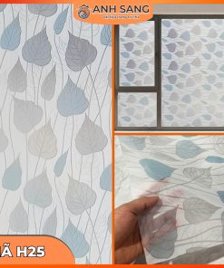 Decal Dán Kính Hoa Văn Mã H25: Vẻ Đẹp Tinh Tế Từ Họa Tiết Lá bồ đề Cách Điệu