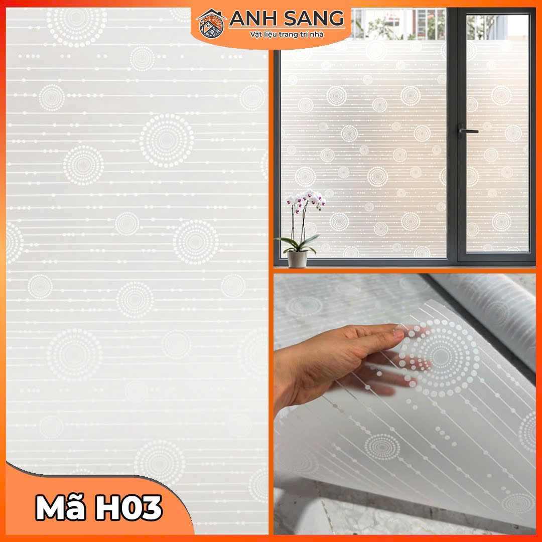 Decal dán kính hoa văn trang trí cửa kính