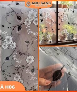 Decal Dán Kính Hoa Văn Mã H06: Nét Đẹp Nhẹ Nhàng Của Hoa Nhí Trắng Cho Không Gian Vintage