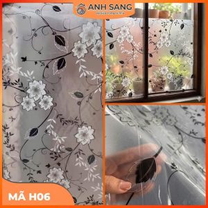 Decal Dán Kính Hoa Văn Mã H06: Nét Đẹp Nhẹ Nhàng Của Hoa Nhí Trắng Cho Không Gian Vintage