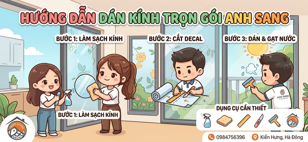 Hướng dẫn dán kính