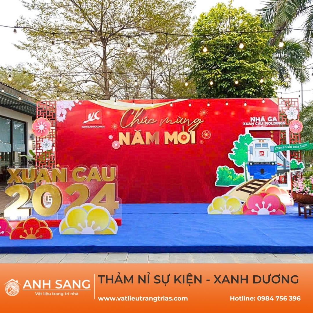 Thảm nỉ sự kiện màu xanh dương