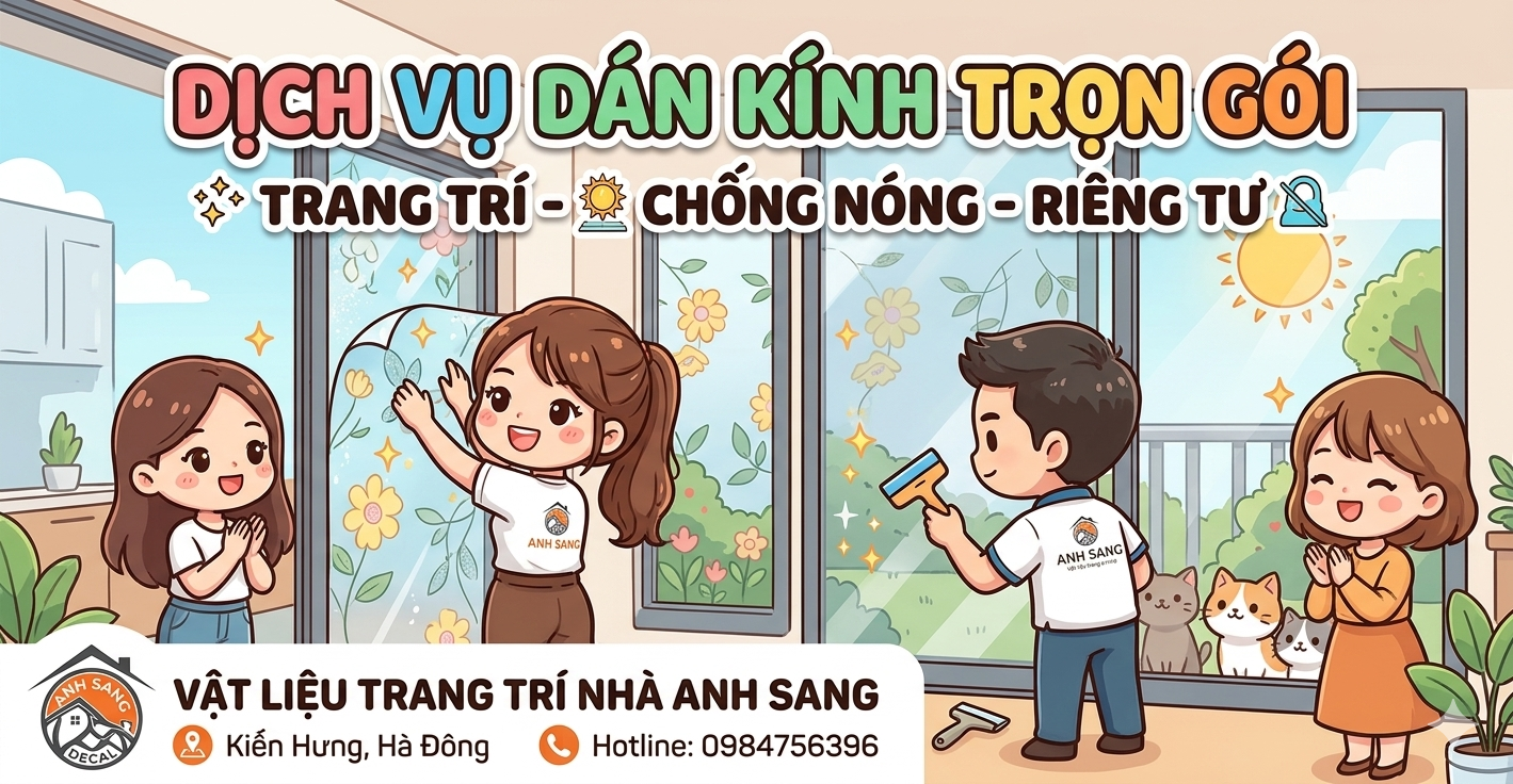 Dịch vụ thi công decal dán kính trọn gói
