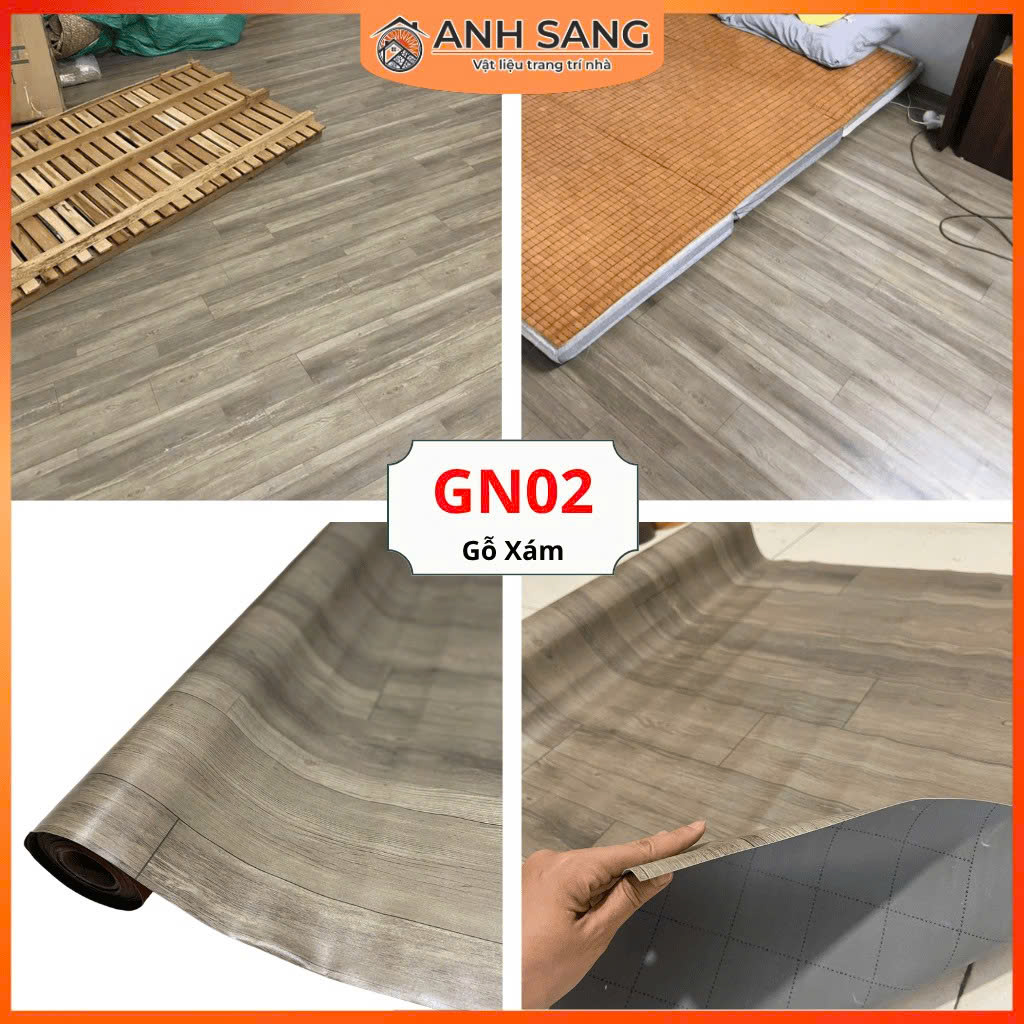 Thảm simili vân gỗ xám GN02