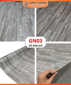 Thảm simili vân gỗ xám ghi -Anh Sang