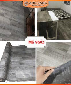 Thảm Simili Lót Sàn Vân Gỗ Xám Khói Hiện Đại VG02 - Anh Sang Việt Nam
