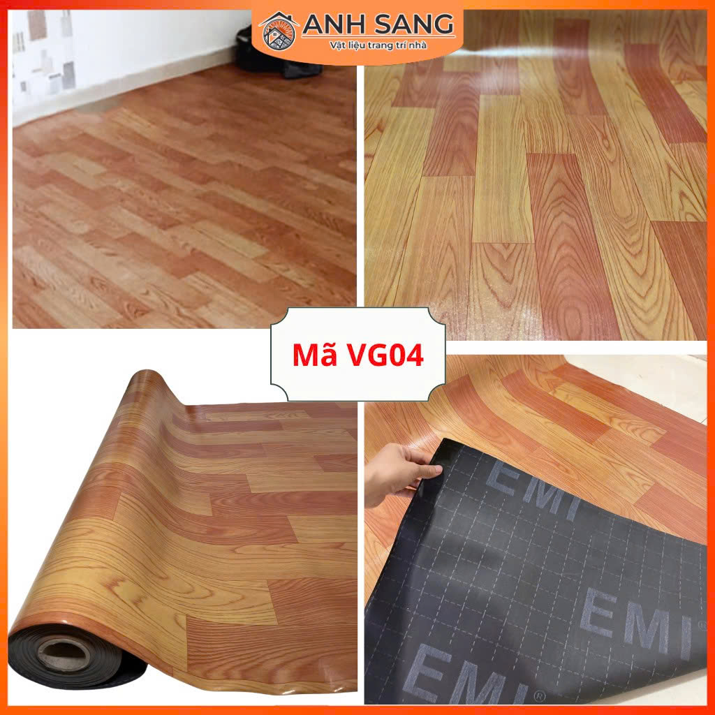 Thảm Simili Lót Sàn Vân Gỗ Vàng Sồi Ấm Áp VG04 - Anh Sang