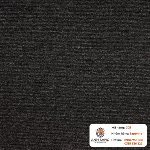 Thảm tấm Sapphire C05 (kích thước 50cm x 50cm) chính là sự lựa chọn tối ưu. Với thiết kế thảm gạch tiện lợi, chất liệu sợi PP dệt vòng bền bỉ cùng lớp đế PVC chống trượt tuyệt đối, sản phẩm mang lại vẻ đẹp thanh lịch và chuyên nghiệp cho mọi công trình.