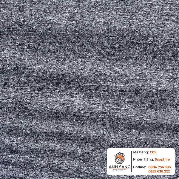 Thảm tấm Sapphire C09 (kích thước 50cm x 50cm) chính là sự lựa chọn tối ưu. Với thiết kế thảm gạch tiện lợi, chất liệu sợi PP dệt vòng bền bỉ cùng lớp đế PVC chống trượt tuyệt đối, sản phẩm mang lại vẻ đẹp thanh lịch và chuyên nghiệp cho mọi công trình.