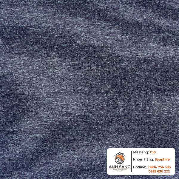 Thảm tấm Sapphire C10 (kích thước 50cm x 50cm) chính là sự lựa chọn tối ưu. Với thiết kế thảm gạch tiện lợi, chất liệu sợi PP dệt vòng bền bỉ cùng lớp đế PVC chống trượt tuyệt đối, sản phẩm mang lại vẻ đẹp thanh lịch và chuyên nghiệp cho mọi công trình.