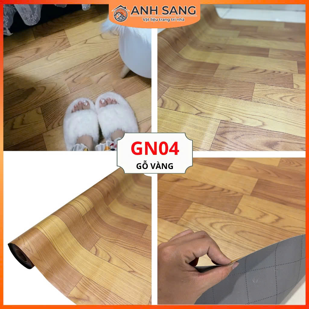 Thảm simili lót sàn vân gỗ vàng GN04