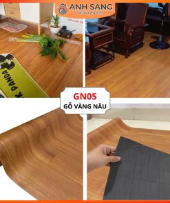 Thảm Simili Lót Sàn Vân Gỗ Vàng Nâu GN05