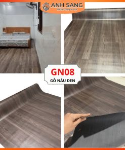 Thảm Simili Lót Sàn Vân Gỗ Nâu Đen GN08 – Đẳng Cấp, Sang Trọng, Giá Rẻ