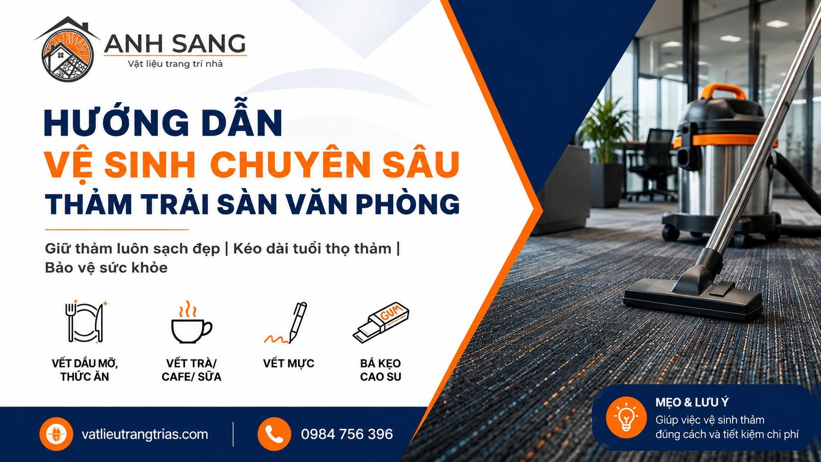 Hướng dẫn vệ sinh thảm trải sàn văn phòng