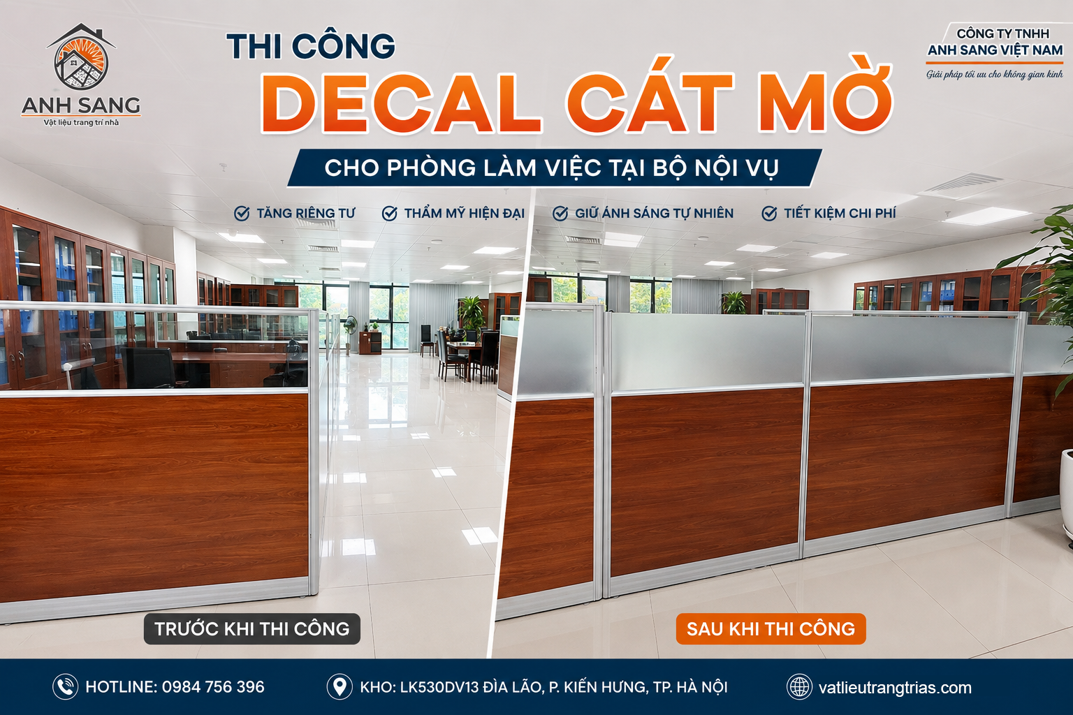 Trước và sau khi dán decal dán kính